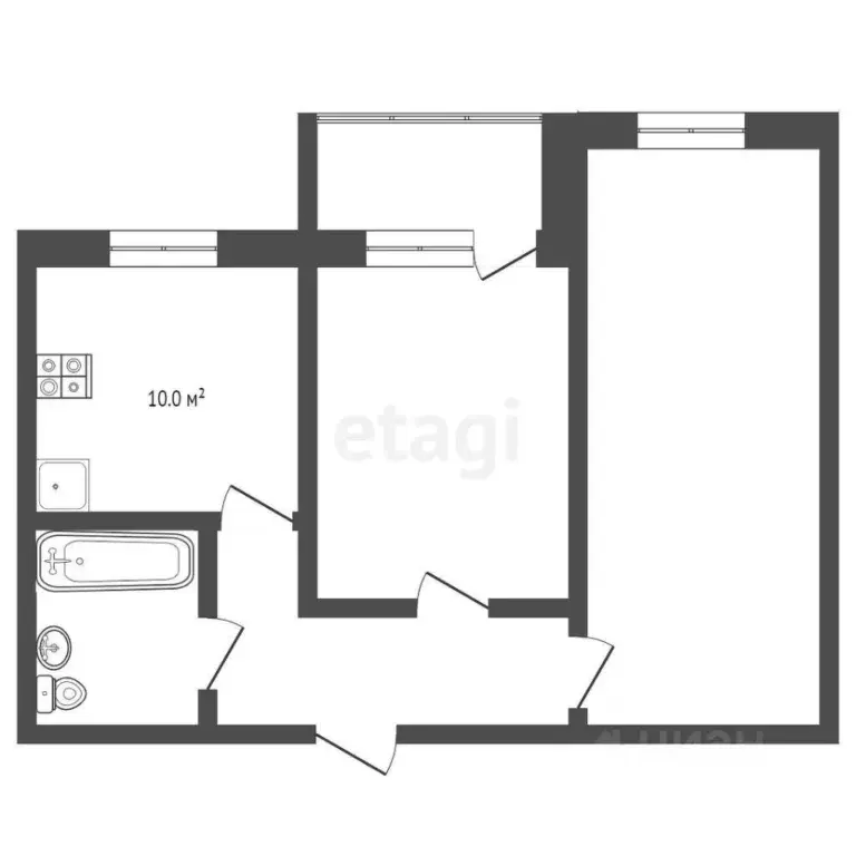 2-к кв. Коми, Усинск ул. 60 лет Октября, 20 (47.4 м) - Фото 1