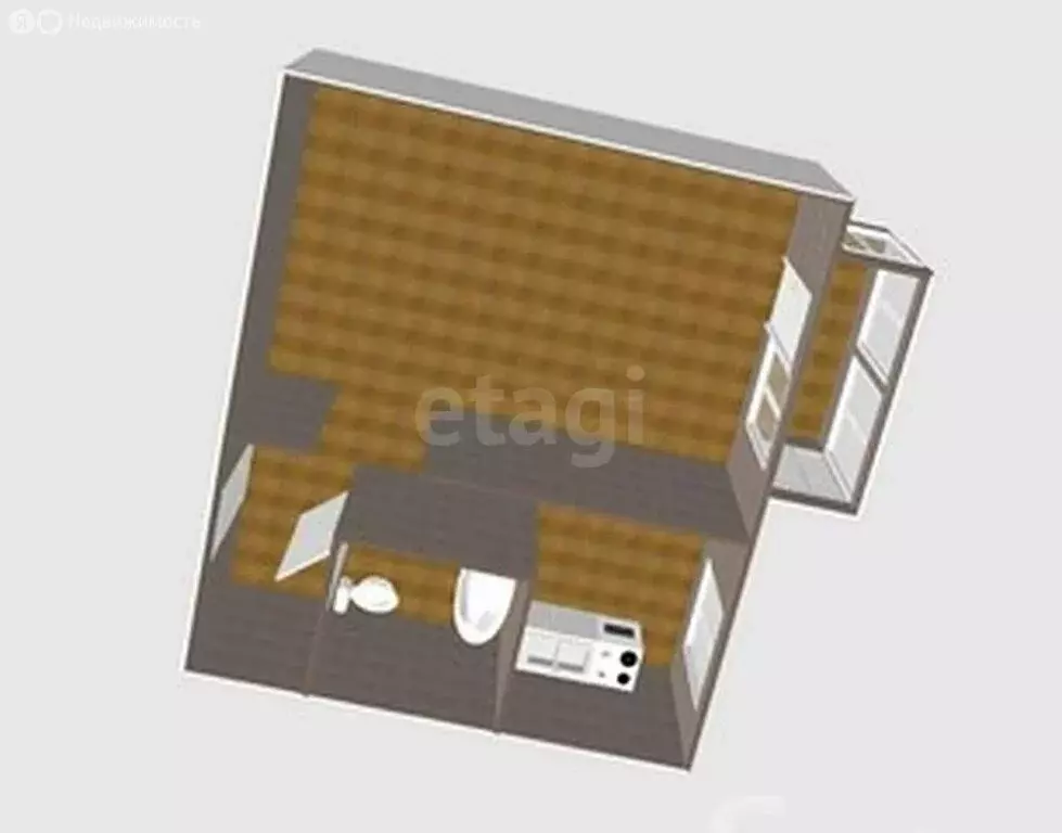 1-комнатная квартира: Южно-Сахалинск, улица Есенина, 11 (29.8 м) - Фото 1