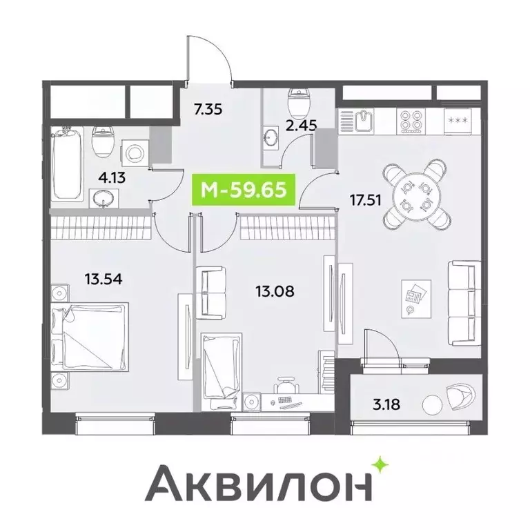 3-к кв. Санкт-Петербург ул. Среднерогатская, 11к2 (59.65 м) - Фото 0