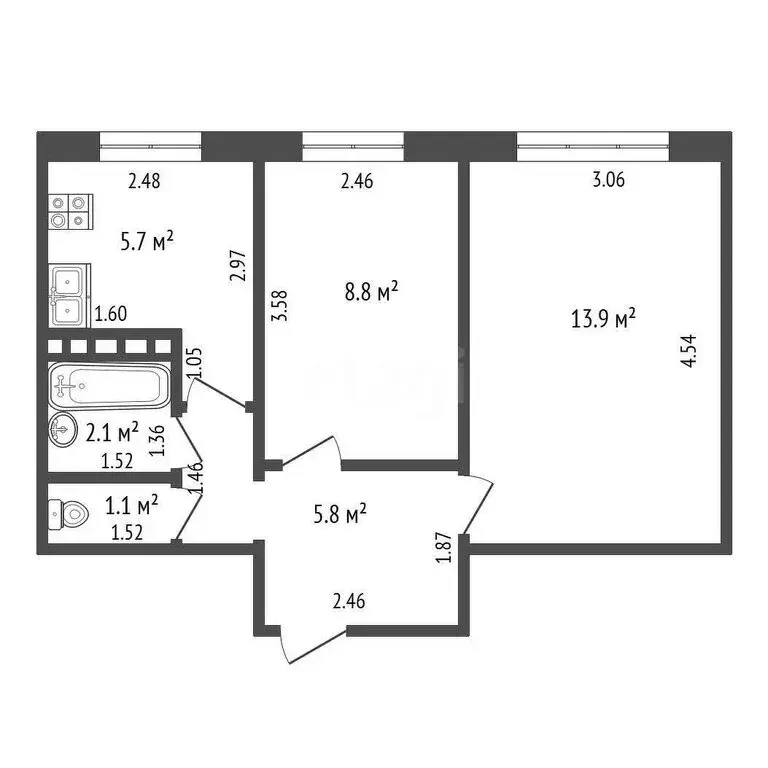 2-комнатная квартира: Йошкар-Ола, Пролетарская улица, 69А (37.6 м) - Фото 0