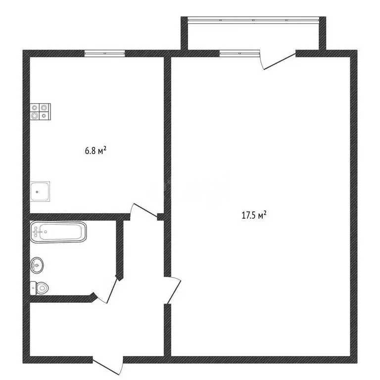 1-комнатная квартира: Черкесск, Фабричная улица, 107 (31.8 м) - Фото 2