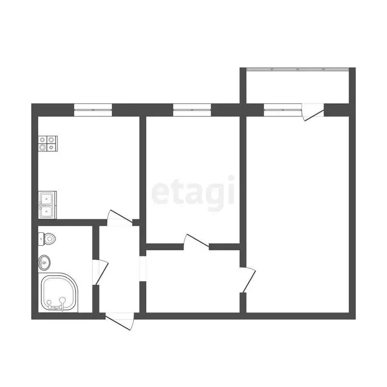 2-комнатная квартира: Петропавловск-Камчатский, улица Кирдищева, 4 (47 ... - Фото 1