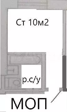 Доля в квартира-студии, 10,2 м, 1/5 эт. - Фото 0