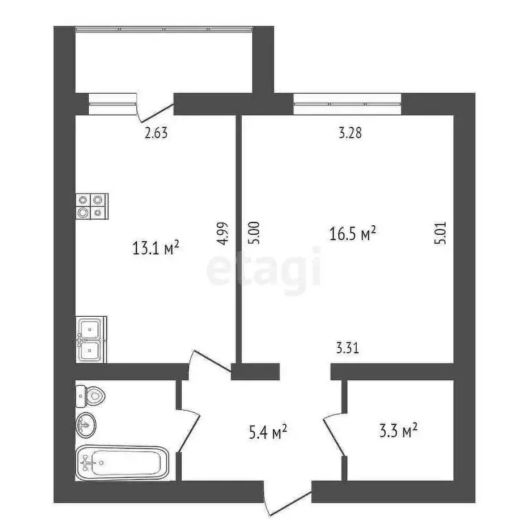 1-комнатная квартира: Вологда, Дальняя улица, 24 (42 м) - Фото 1