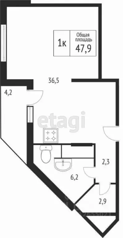 1-к кв. Костромская область, Кострома ул. Ивана Сусанина, 41 (48.0 м) - Фото 1