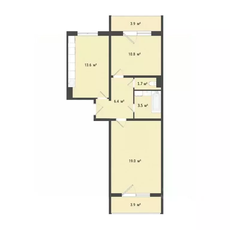 2-к кв. Омская область, Омск Заозерный мкр, ул. Сергея Тюленина, 4 ... - Фото 1