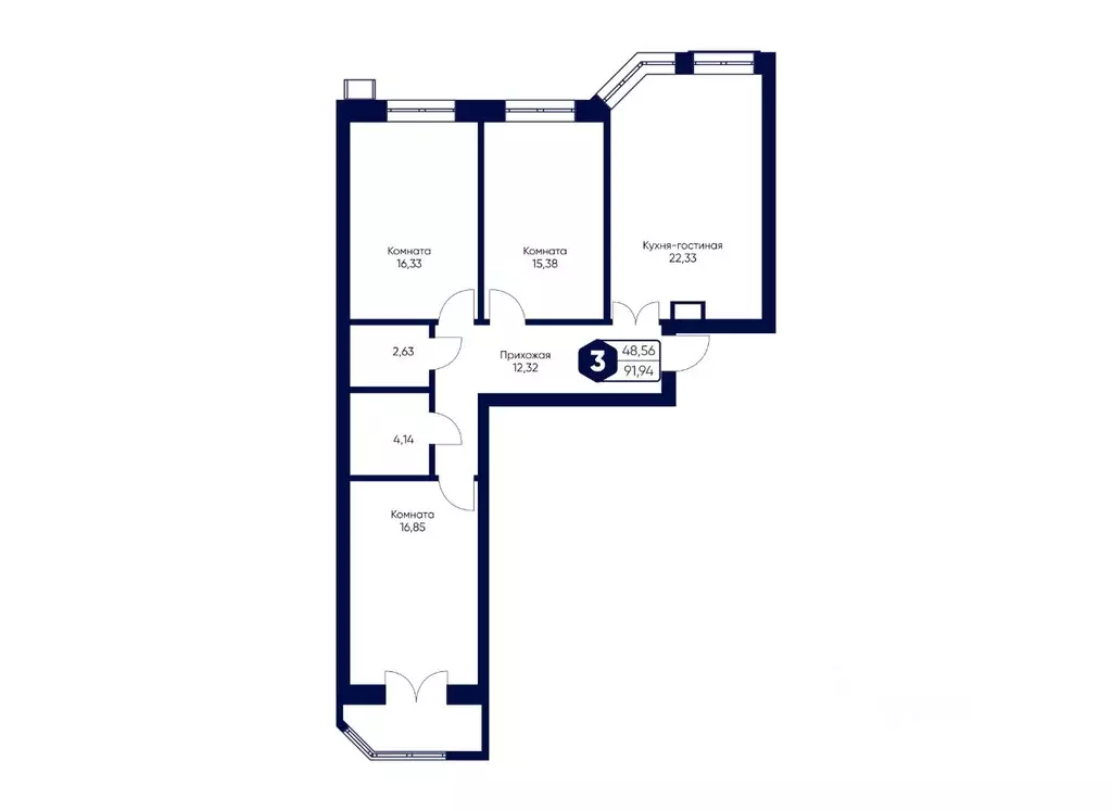 3-к кв. Московская область, Дмитровский муниципальный округ, с. ... - Фото 2