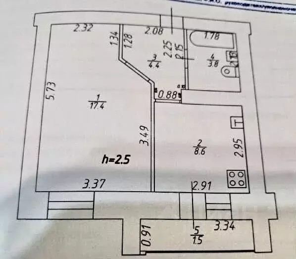 1-к кв. Татарстан, Казань ул. Толбухина, 7 (34.2 м) - Фото 2