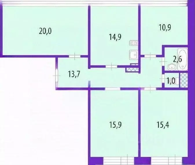 4-к кв. Санкт-Петербург просп. Авиаконструкторов, 17К1 (95.9 м) - Фото 2