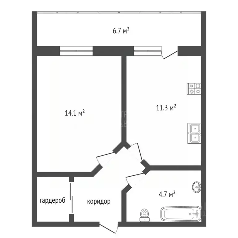 1-к кв. Тюменская область, Тюмень ул. Суходольская, 12 (37.9 м) - Фото 1
