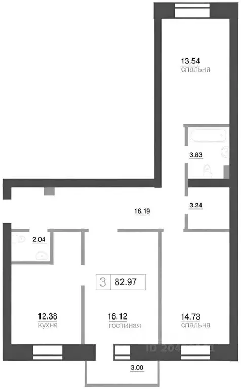 3-к кв. красноярский край, красноярск ул. бограда, 107 (83.0 м) - Фото 1