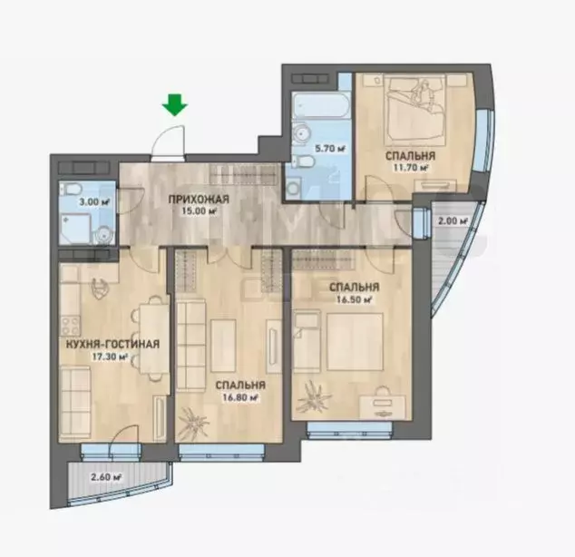 3-к кв. Свердловская область, Екатеринбург ул. Кировградская, 10 (86.9 ... - Фото 1