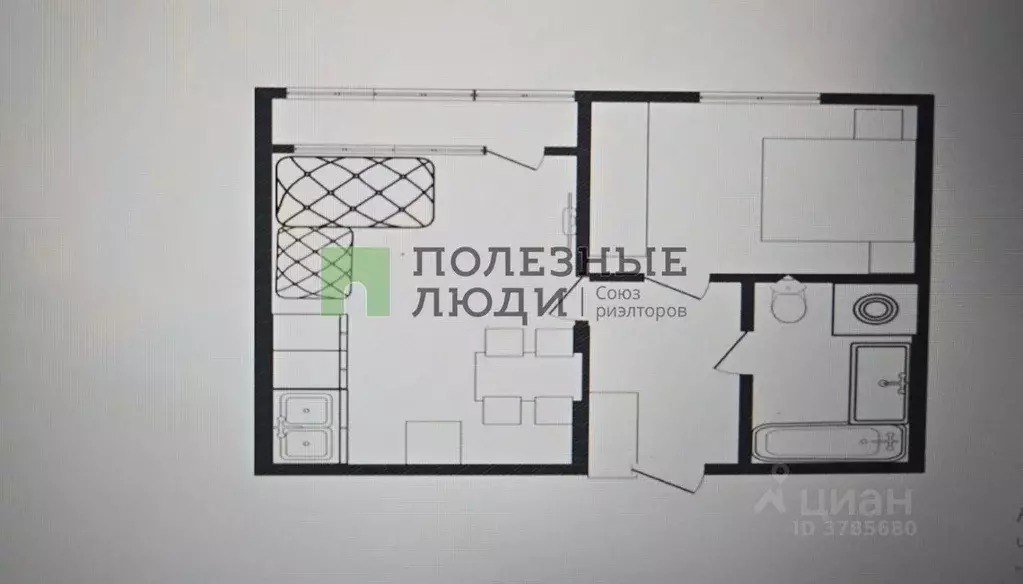 1-к кв. Краснодарский край, Новороссийск ул. Мурата Ахеджака, 21 (41.0 ... - Фото 2