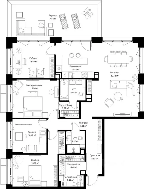 4-к кв. Московская область, Одинцовский городской округ, д. Ликино, ЖК ... - Фото 2