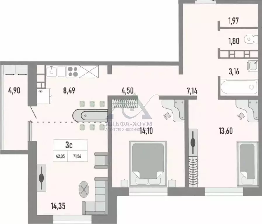 3-комнатная квартира: Оренбург, улица Юркина, 2 (72 м) - Фото 1