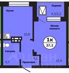 1-к кв. Красноярский край, Красноярск ул. Лесников, 51Б (37.4 м) - Фото 0