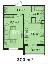 1-к кв. Москва ул. Вешних Вод, 70к2 (34.1 м) - Фото 2
