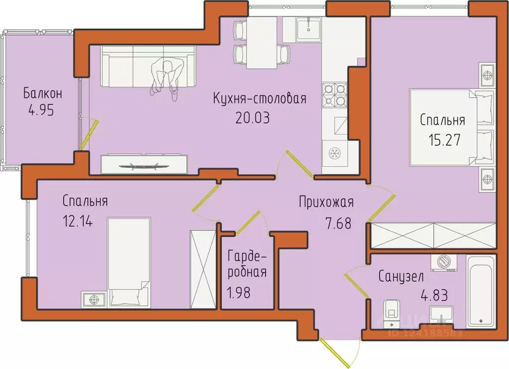 2-к кв. Калининградская область, Светлогорск пос. Отрадное,  (66.88 м) - Фото 0