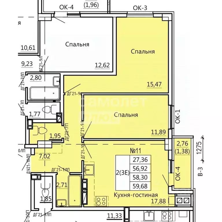 3-к кв. Курская область, Курск Театральная ул., 14 (60.0 м) - Фото 1