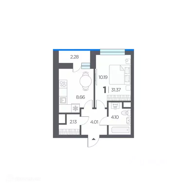 1-к кв. Рязанская область, Рязанский муниципальный округ, с. Дядьково ... - Фото 1