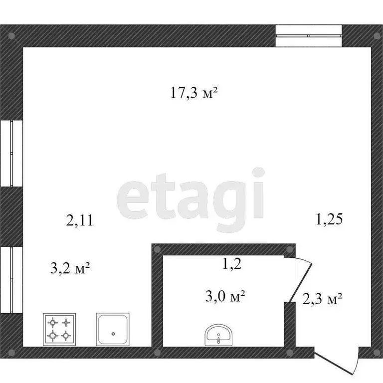 1-комнатная квартира: Миасс, Керченская улица, 17 (30.5 м) - Фото 1