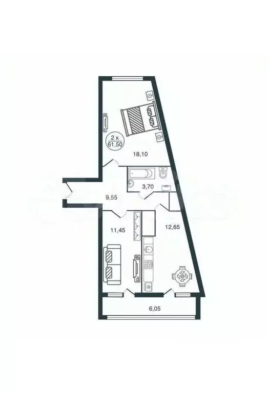 2-к кв. Тверская область, Тверь Бурашевское ш., 60 (62.0 м) - Фото 0