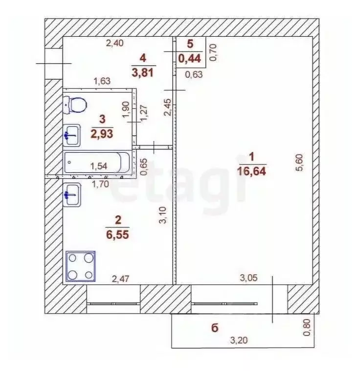 1-к кв. Ульяновская область, Ульяновск ул. Ефремова, 27 (30.4 м) - Фото 1