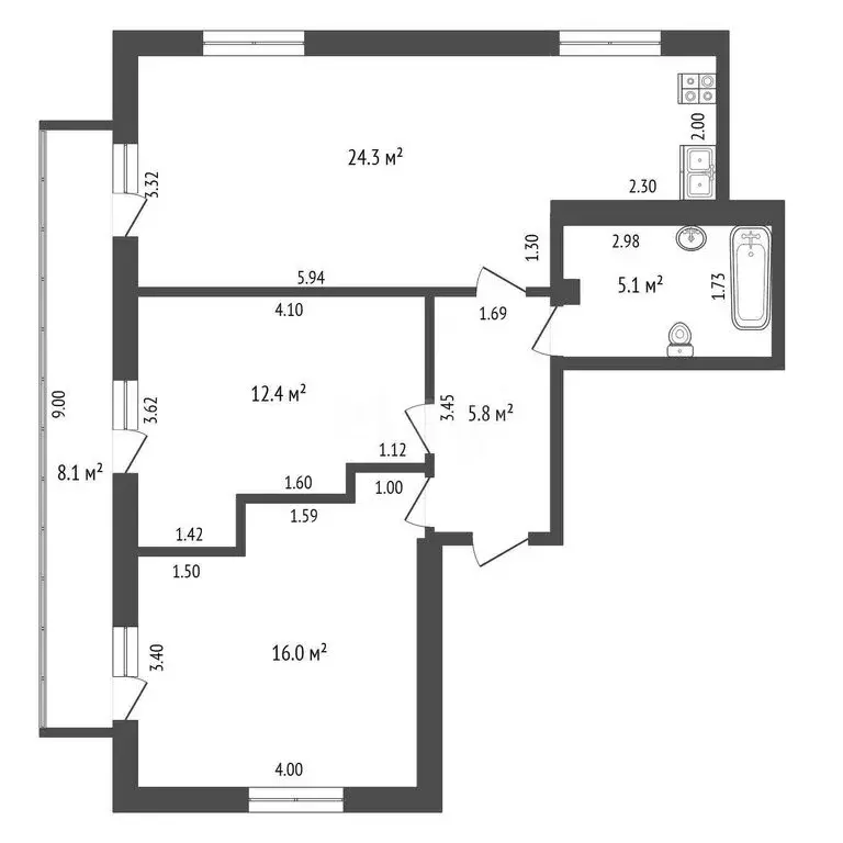 3-комнатная квартира: Севастополь, улица Демидова, 14 (63.6 м) - Фото 0