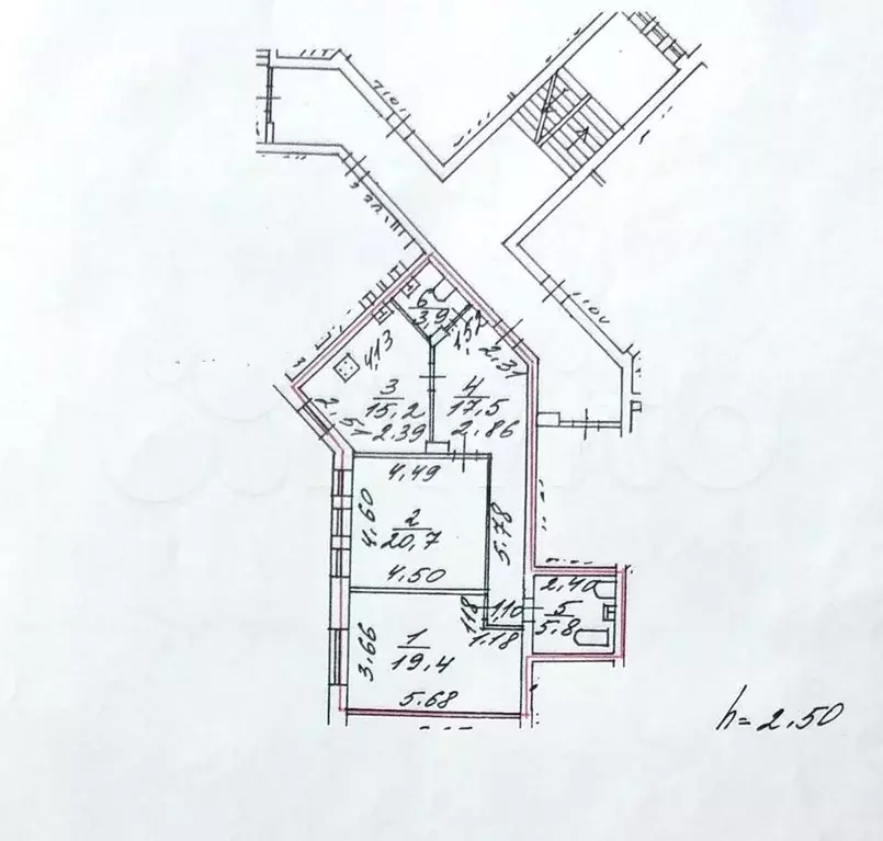 2-к. квартира, 82,5 м, 4/5 эт. - Фото 0