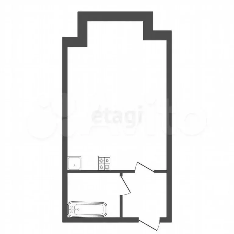 Квартира-студия, 31,4 м, 2/4 эт. - Фото 0