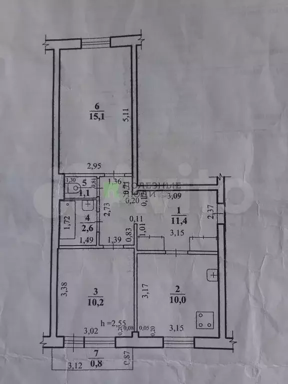 2-к. квартира, 50,4 м, 1/5 эт. - Фото 0