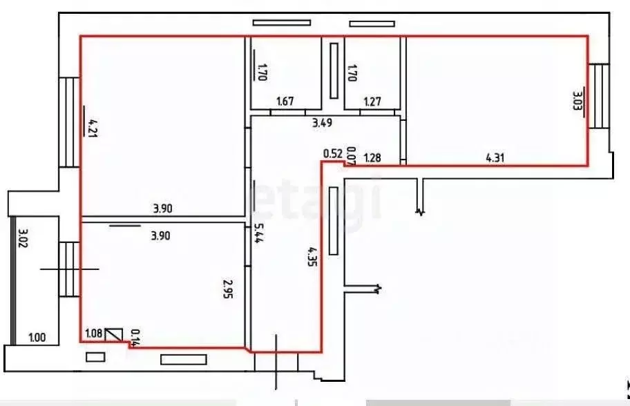 2-к кв. Калининградская область, Калининград ул. Аксакова, 116 (57.2 ... - Фото 2