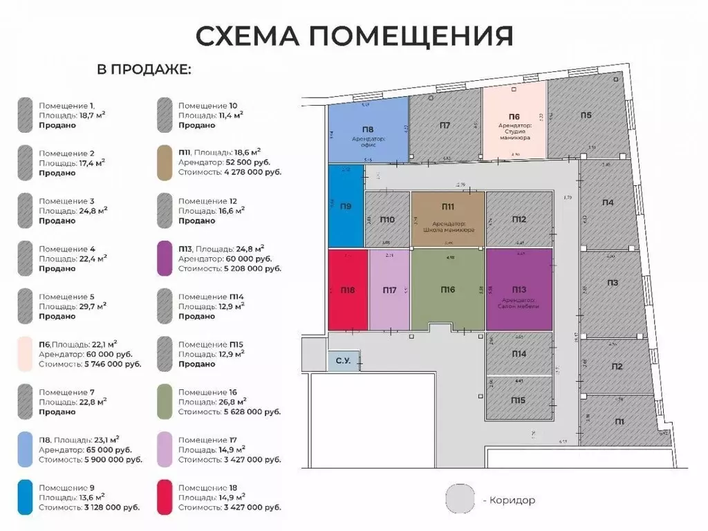 Помещение свободного назначения в Москва 3-й Павелецкий проезд, 4 (14 ... - Фото 0