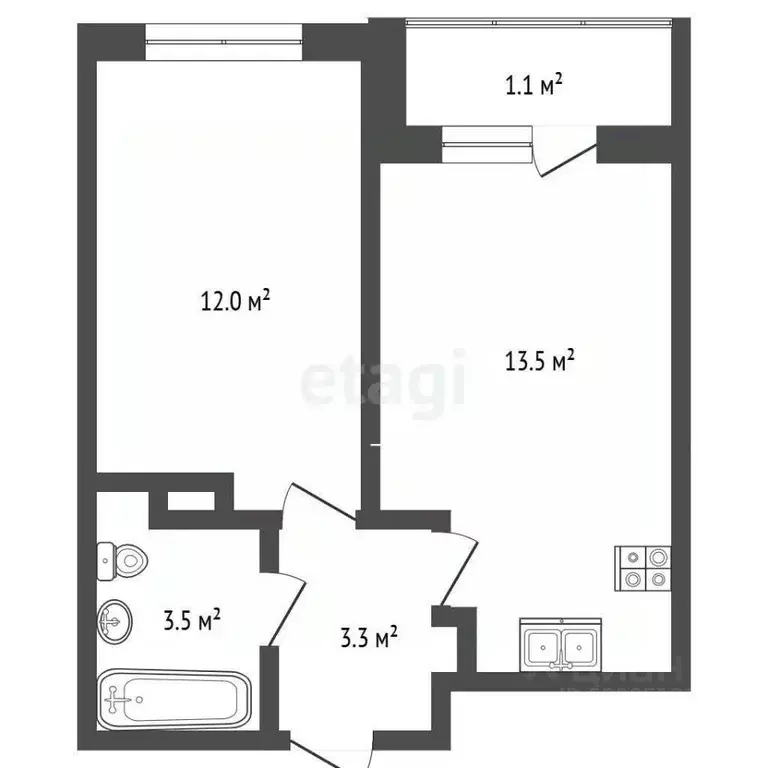 1-к кв. Ростовская область, Ростов-на-Дону ул. Нансена, 83с3 (33.4 м) - Фото 0