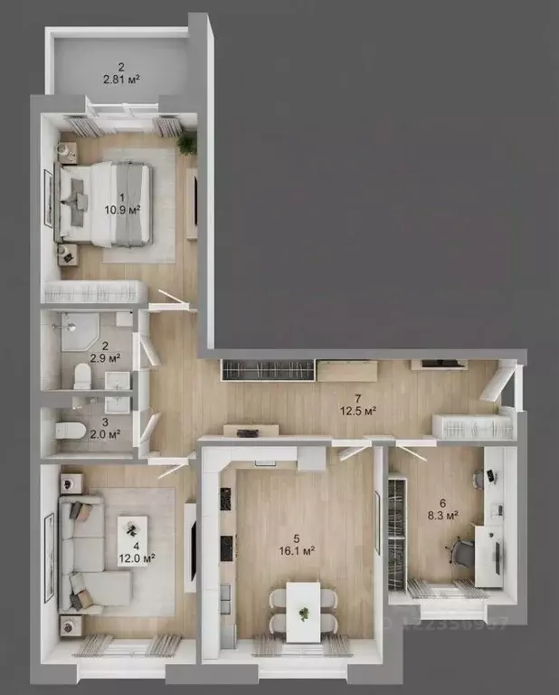 Комната Башкортостан, Уфа ул. Адмирала Ушакова, 88/1 (12.0 м) - Фото 2