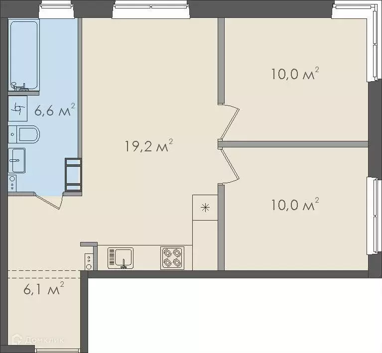 Продаётся 2-к квартира, 52.2 м - Фото 1