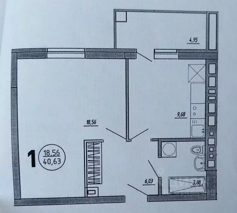 1-к кв. Башкортостан, Уфа ул. Минигали Губайдуллина, 17/3 (40.6 м) - Фото 2