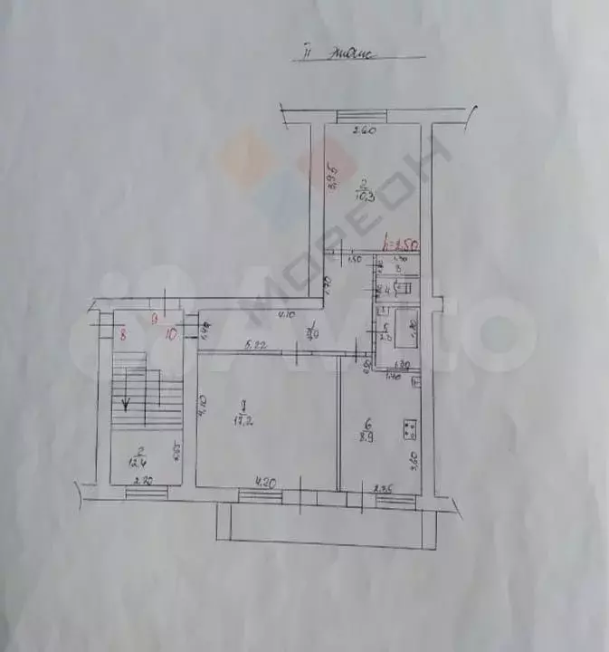 2-к. квартира, 50,6 м, 2/2 эт. - Фото 0