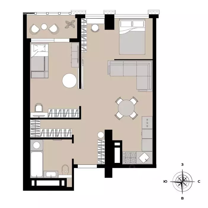 2-к кв. Приморский край, Владивосток Енисейская ул. (45.04 м) - Фото 2