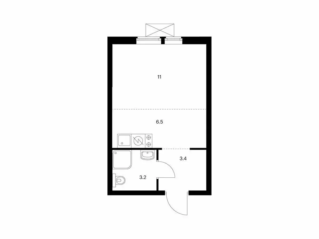 Квартира-студия: Владивосток, улица Борисенко, 48к2 (24.1 м) - Фото 1