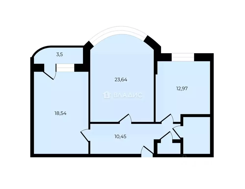 2-к кв. Московская область, Люберцы Октябрьский просп., 1 (69.1 м) - Фото 2