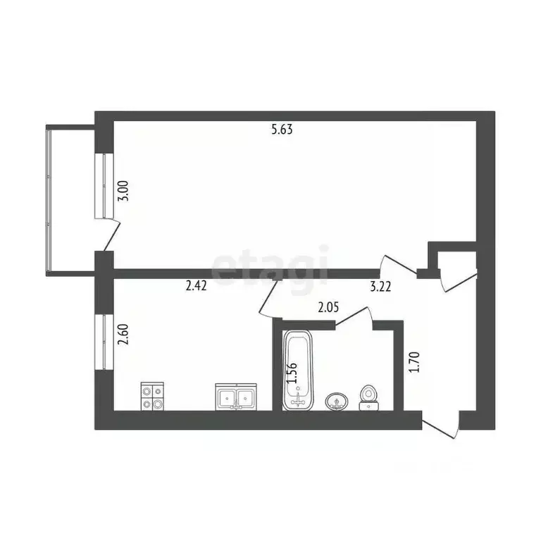 1-к кв. Оренбургская область, Оренбург ул. Шевченко, 239 (31.0 м) - Фото 1