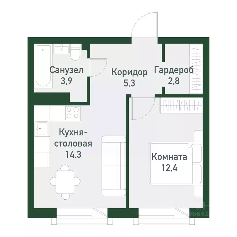 1-к кв. Челябинская область, Челябинский городской округ, пос. ... - Фото 0