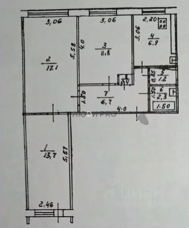 3-к кв. Башкортостан, Уфа ул. Юрия Гагарина, 19 (60.1 м) - Фото 1
