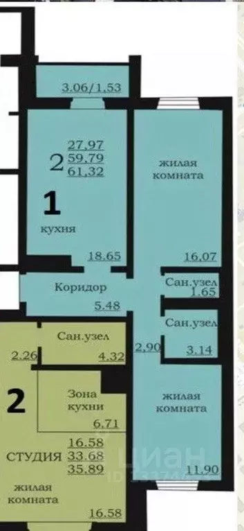 2-к кв. Челябинская область, Челябинск Университетская Набережная ул., ... - Фото 1