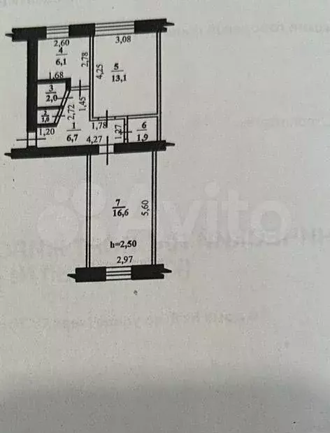 2-к. квартира, 47,4 м, 1/5 эт. - Фото 0