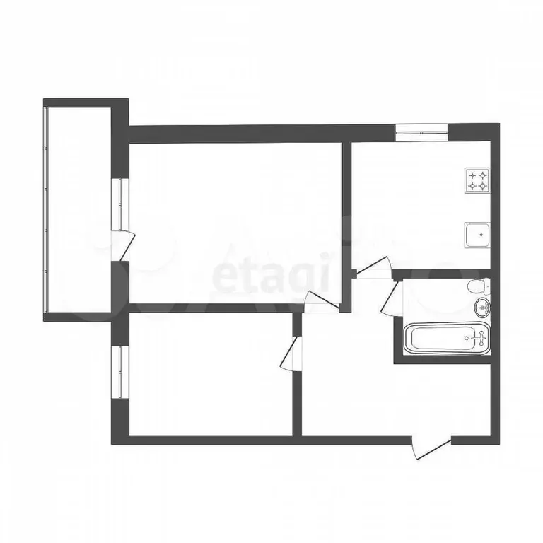 2-к. квартира, 39,6 м, 9/10 эт. - Фото 0
