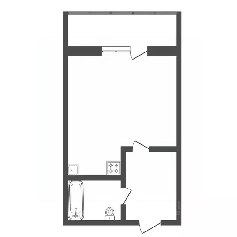 Студия Амурская область, Благовещенск Заводская ул., 4 (30.0 м) - Фото 2