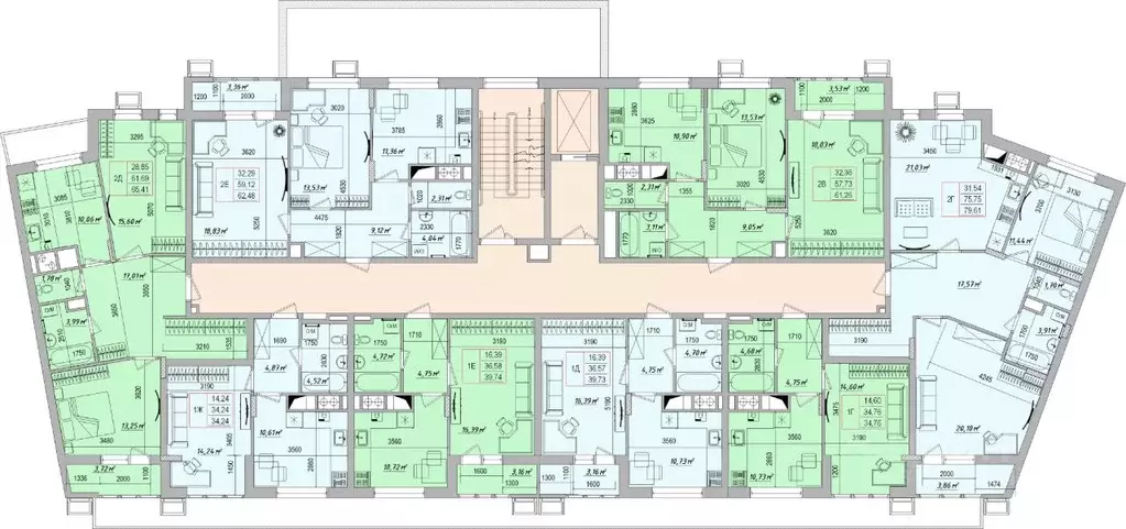 2-к кв. Белгородская область, Белгород ул. Игоря Чернухина, 1 (62.5 м) - Фото 2
