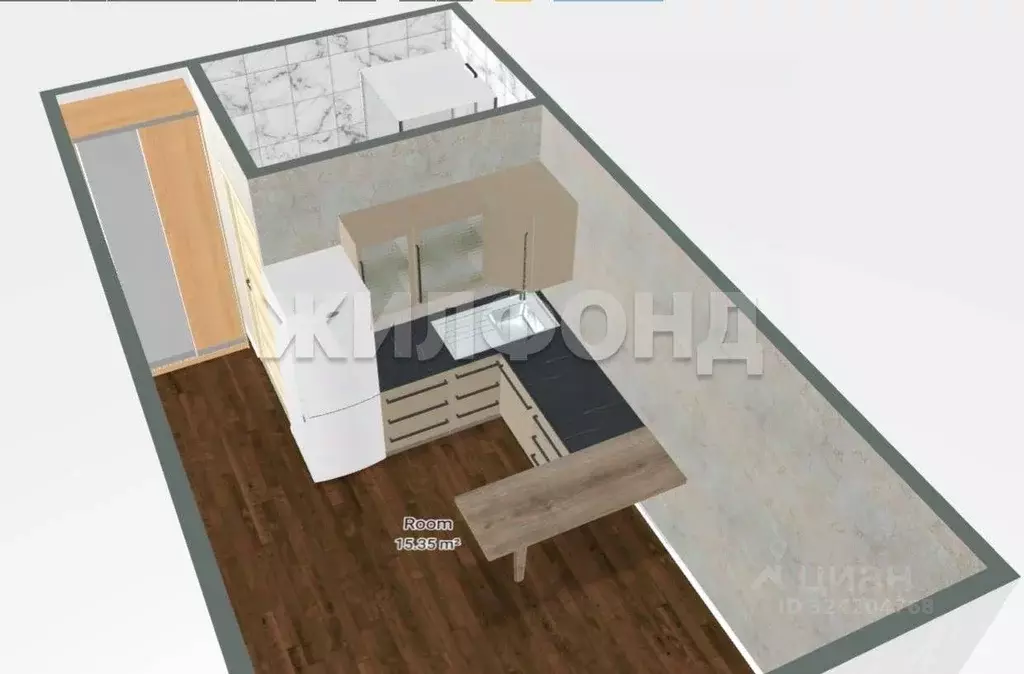 1-к кв. Новосибирская область, Новосибирск ул. Ватутина, 4 (18.5 м) - Фото 2